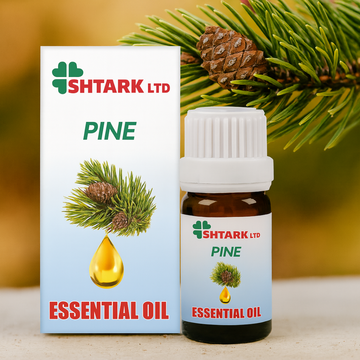 Ulei esențial de Pin Netpack – sticluță 10 ml și ramuri de pin – fotografie produs