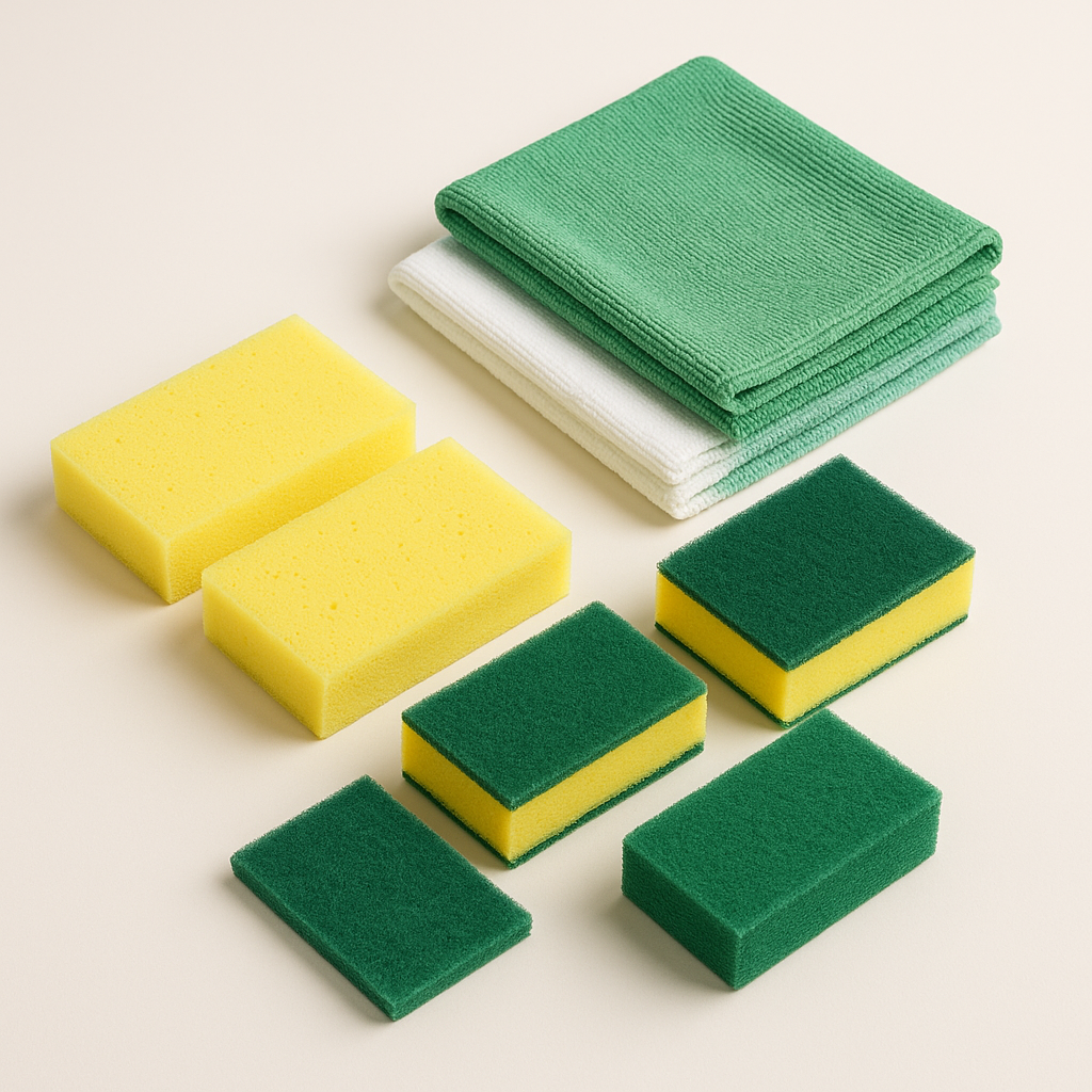 Bureți abrazivi și lavete din microfibră pentru curățenie – Netpack