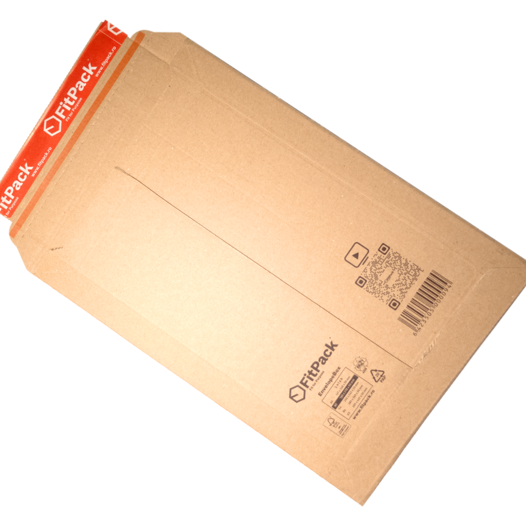 EnvelopeBox – set plicuri din carton kraft pentru ecommerce, 5 mărimi, cu bandă adezivă și fâșie de rupere