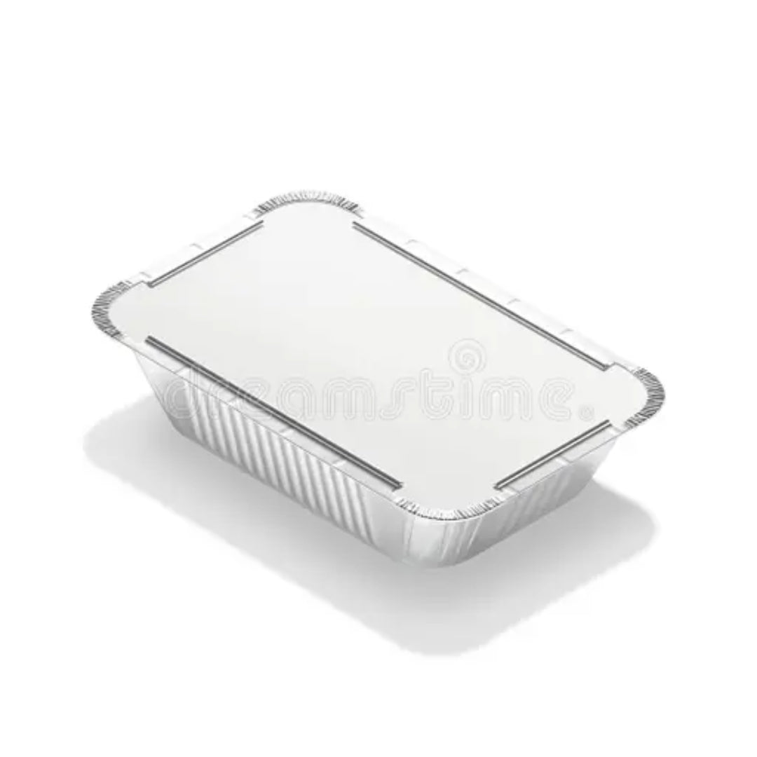 Caserole Aluminiu Rectangulare cu Capac pentru Catering – 450 ml până la 1500 ml (100 buc/set)