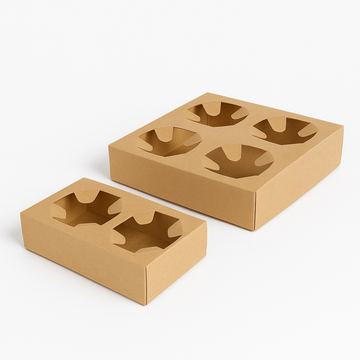 Suport Carton Natur pentru 2 și 4 Cupe – Ambalaj Ecologic pentru Băuturi | Netpack