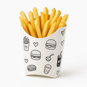 Cutie Cartofi Prăjiți „Urban” Medie – Carton Alb Design | 100 buc/set