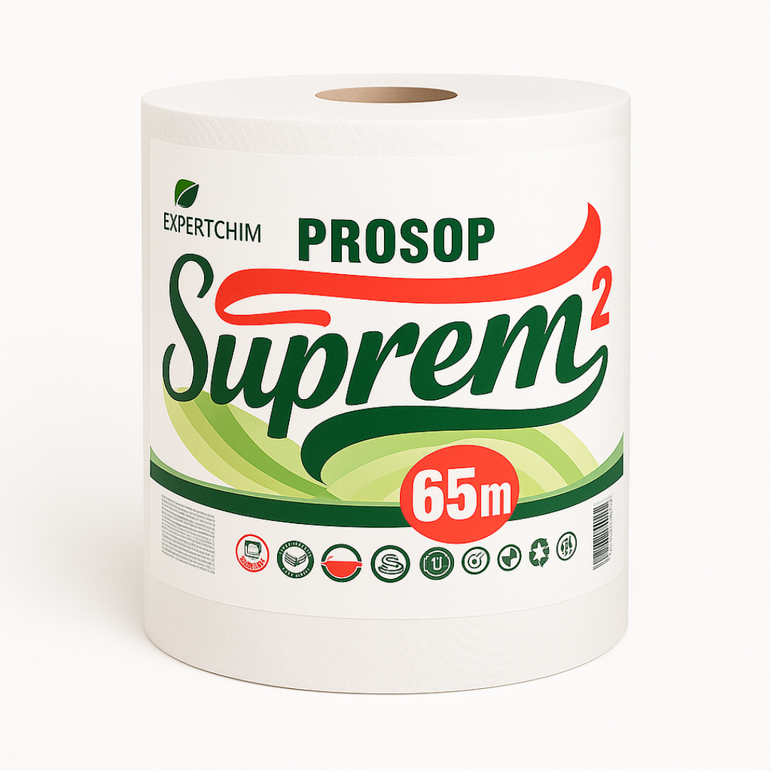 Prosop Hârtie Suprem – 1-4 Straturi | Alb & Verde | 65-220 metri