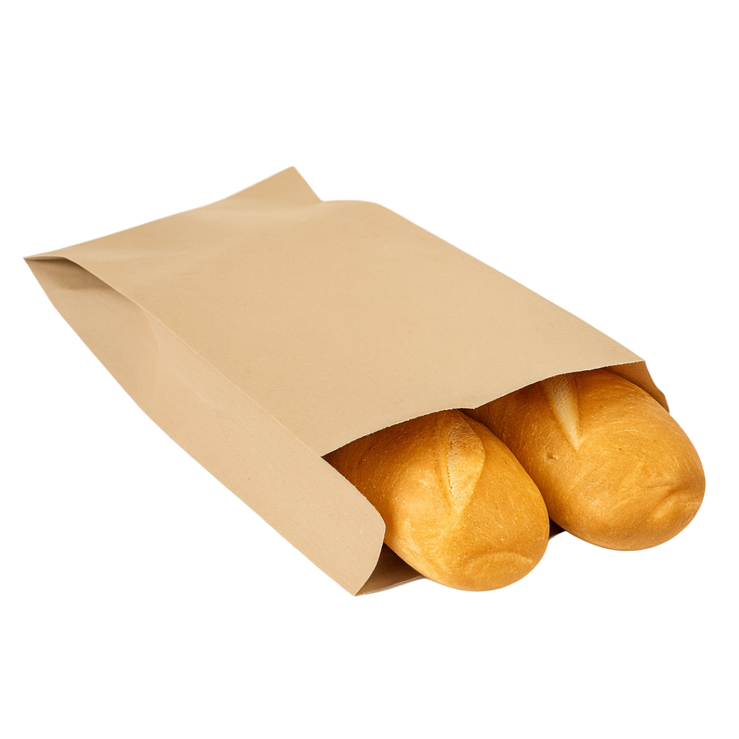 Pungi din hârtie natur kraft pentru panificație – baghetă și pâine 1 – 2 kg