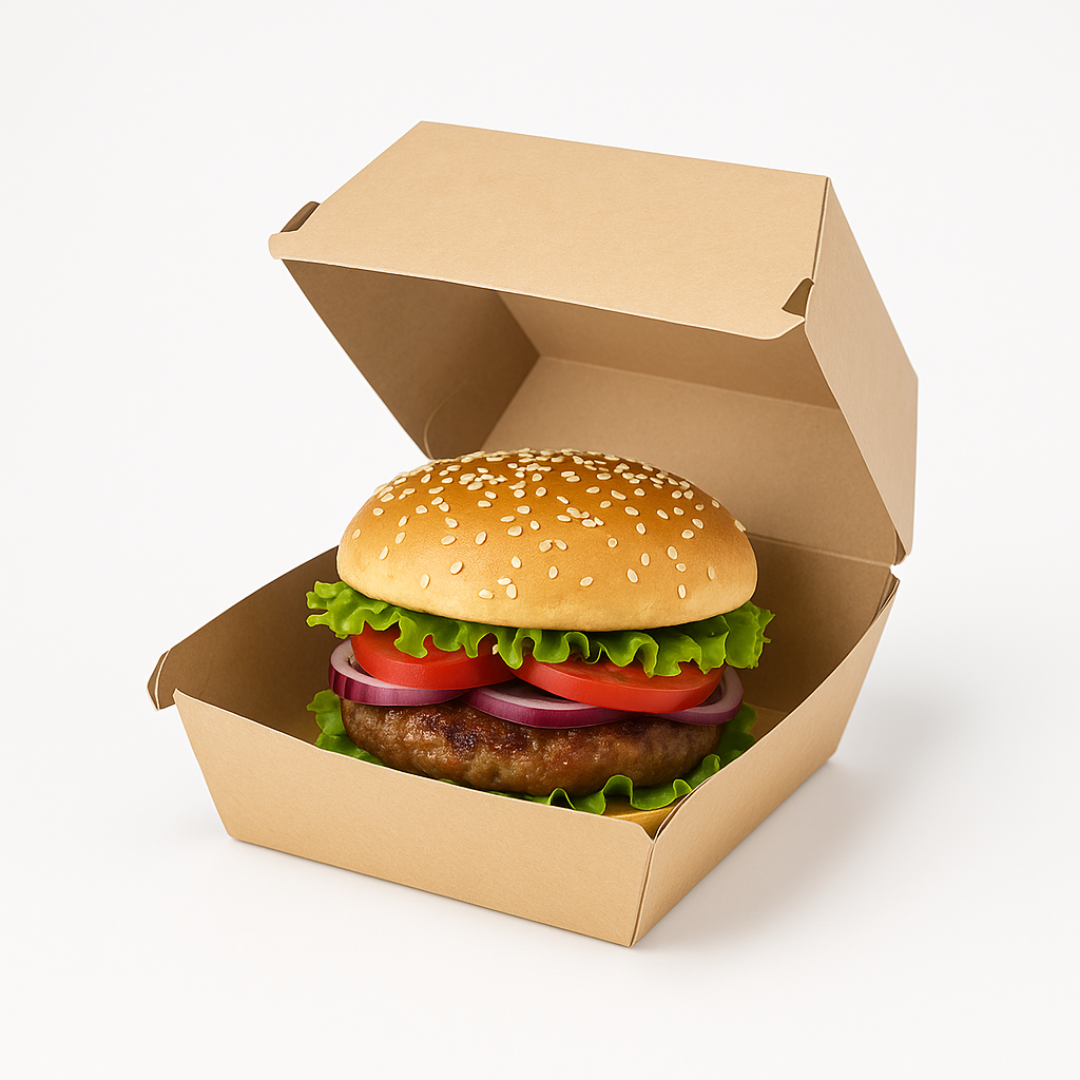 Cutii Hamburger Kraft Natur & Color + Cutie Meniu Burger Urban | 100 buc/set