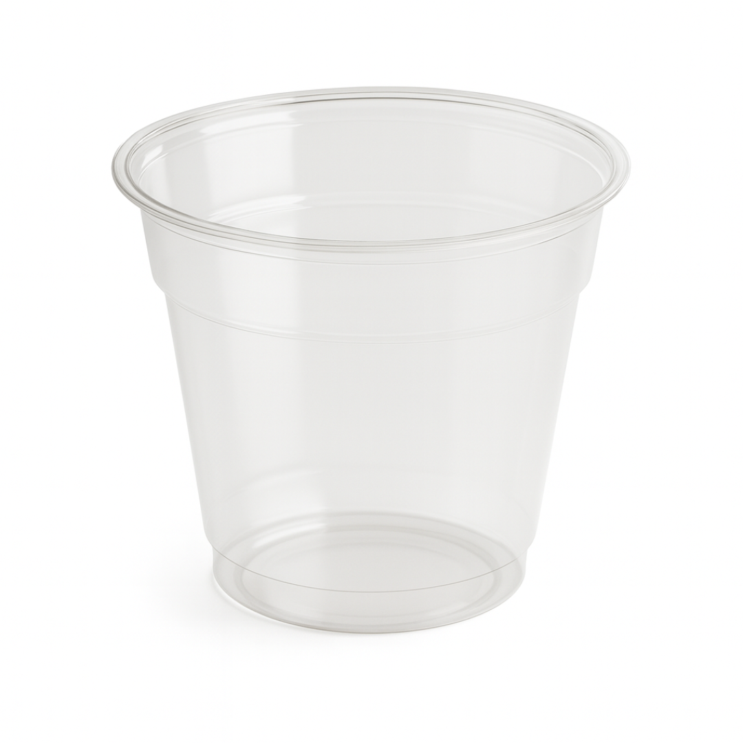 Pahare rPET Transparent Paccor 280 ml cu Capace – Set 100 Bucăți | Ø95 mm