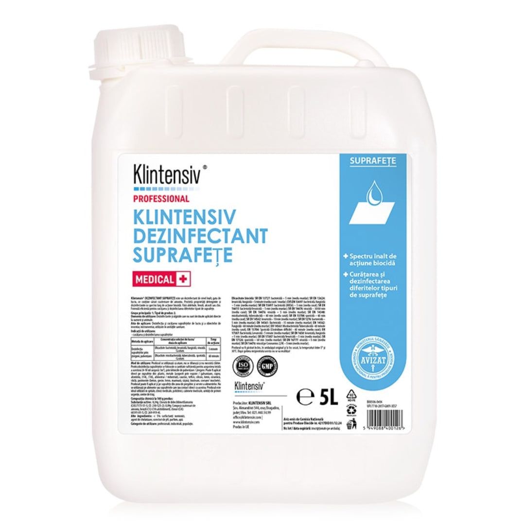 Klintensiv dezinfectant suprafete, bidon 5 L – avizat MS