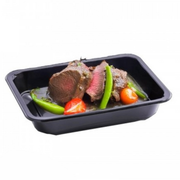 Caserole Termosudabile Negre 227×178×45 mm – 1, 2 sau 3 Compartimente + Capace Opționale (50 buc/set)