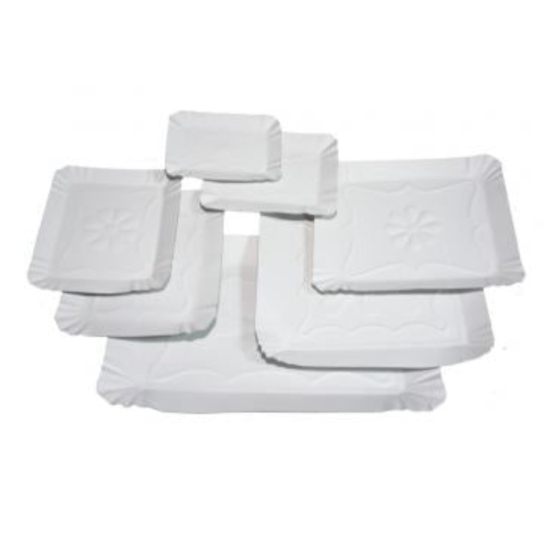 Tăvițe Carton Alb T2–T12, Diverse Dimensiuni | 100 buc/set