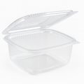 Caserolă transparentă PP cu capac integrat (clamshell), pentru produse de patiserie și takeaway