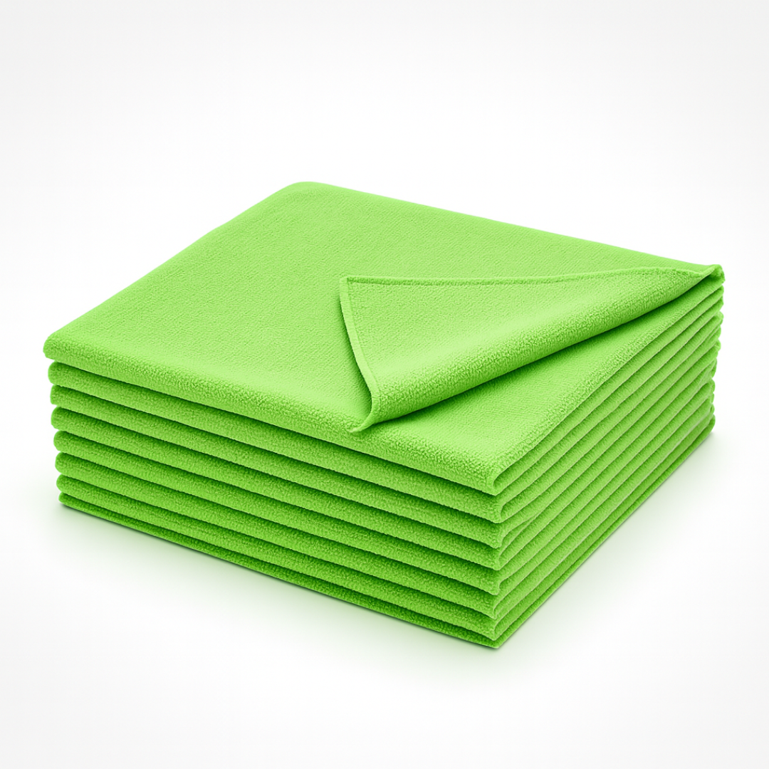 Lavete microfibră 40×40 cm verzi – set 20, absorbante și reutilizabile | Netpack