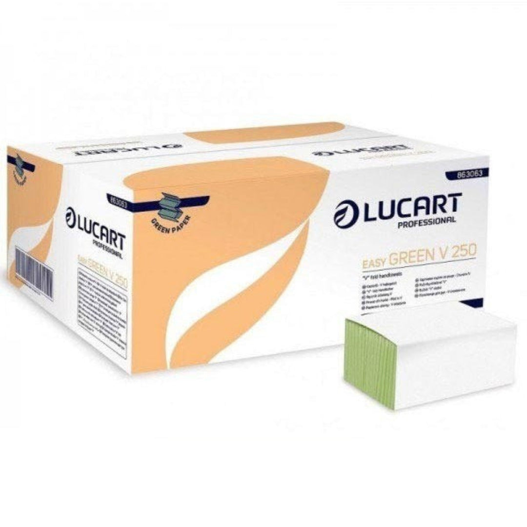 Lucart Prosoape Pliate – Set 150 Bucăți Albe & 250 Bucăți Verzi