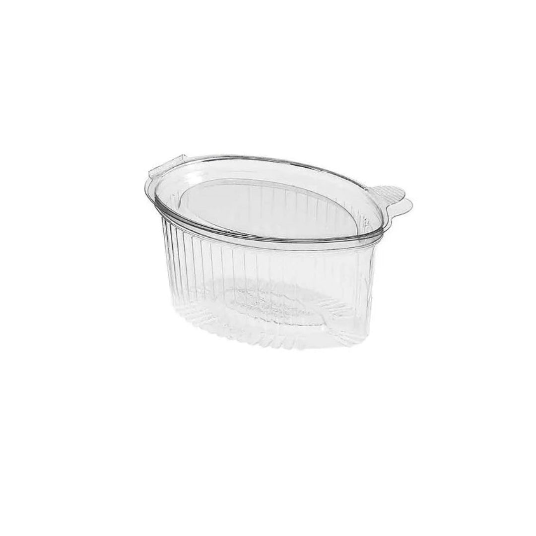 Caserolă transparentă PP cu capac integrat (clamshell), pentru produse de patiserie și takeaway