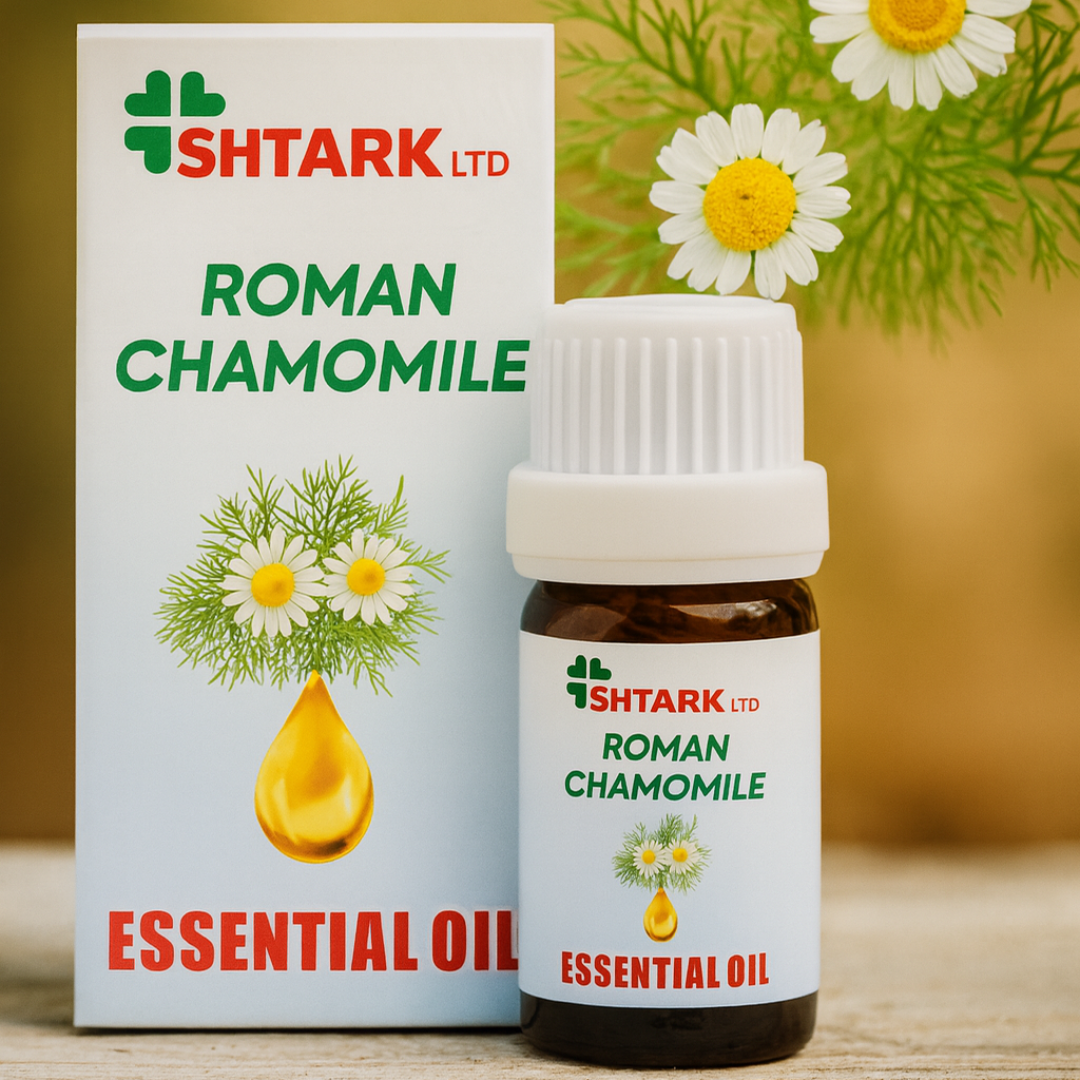 Ulei esențial de Mușețel Roman Netpack 5 ml, aromă blândă florală pentru aromaterapie și relaxare.

